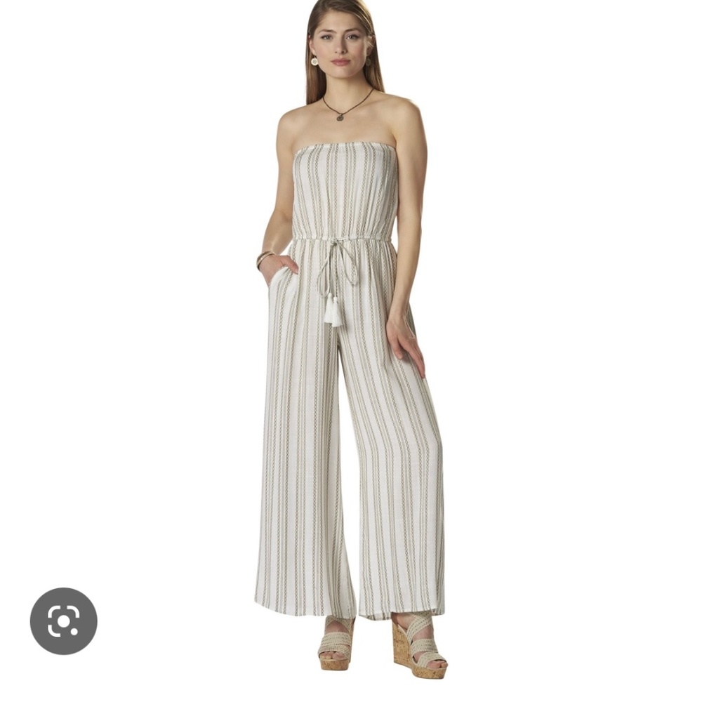 Stripe Strapless Tie Waist beach cover up